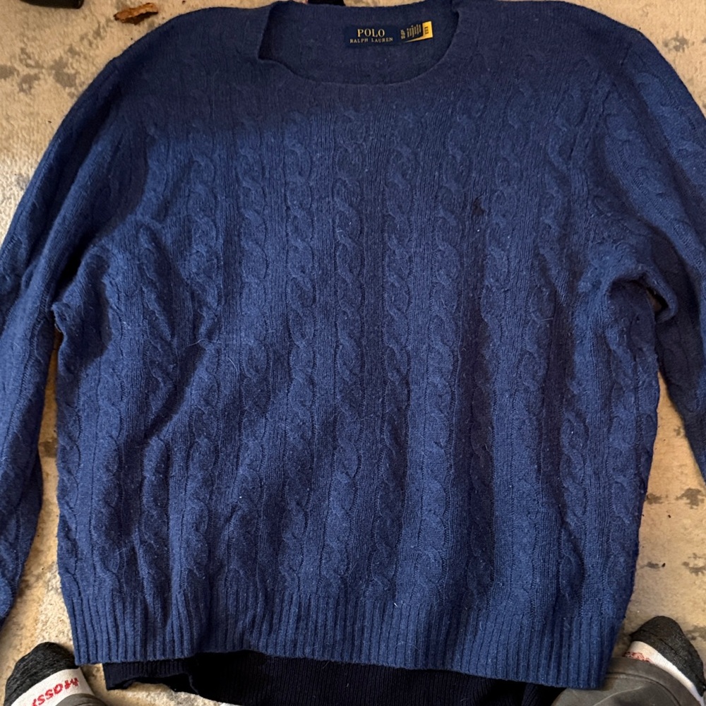Polo by Ralph Lauren Men's Navy Cable Knit Sweater